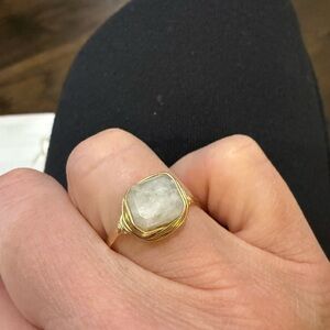 Elegant Gold Ring with Silver Accent